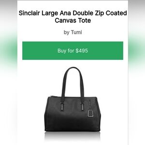 Tumi Sinclair black travel bag